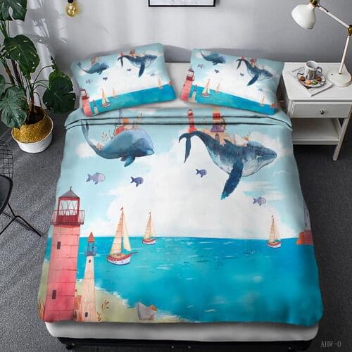 Sea Bedding Compass Bedding Set Nautical Map Duvet Cover Navy Blue and White Bedclothes Adults Boys Home Textiles 3 Piece