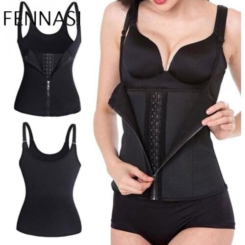 FENNASI Waist Trainer Adjustable Hook Waist Slimming Belt Corset Zipper Zip-Style Sweat-Wicking Vest Shapewear