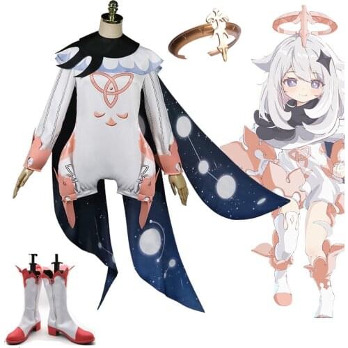 Genshin Impact Paimon Cosplay Costumes Cute Paimon Jumpsuit Cosplay Genshin Impact Costume Bodysuit Uniforms Women for Halloween