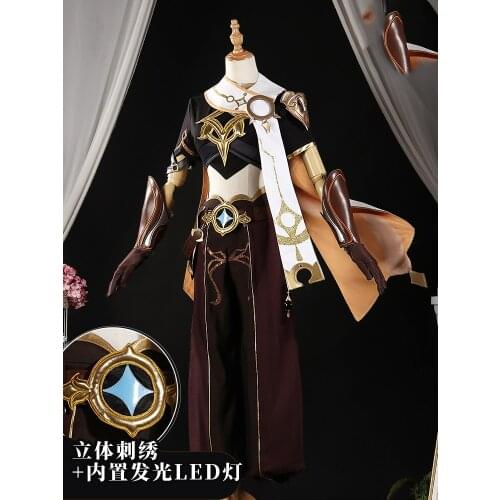 Genshin Impact Traveler Kong Cosplay Costume Aether Game Suit Cool Gothic Uniform Halloween Party Outfit For Men Women Genshin