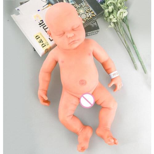 18'' Eyes Closed Reborn Baby BOY Full Body Soft Silicone Realistic Doll