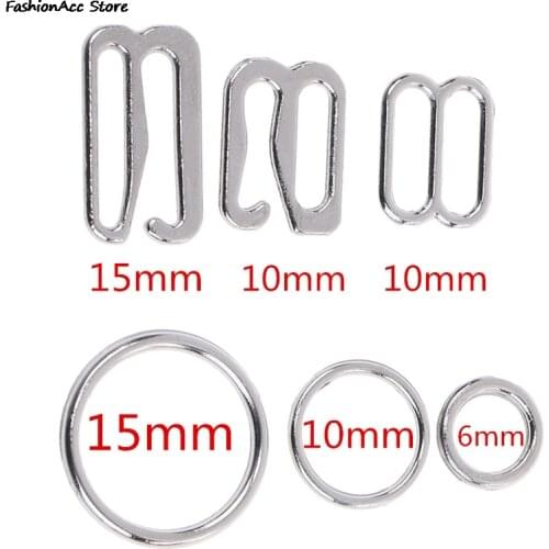 Hot 100pcs Metal Bra Strap Adjustment Buckles Underwear Sliders Rings Clips For Lingerie Adjustment DIY Accessories Wholesale