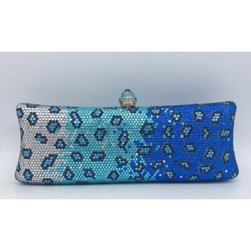 Best Designer Blue/White Dot Pattern Evening Bags For Women Party Prom Long Chain Phone Handbags Female Messenger Clutches