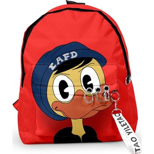2021 3D Quackity My Beloved Fashion Men Women Backpack Fabric Oxford hanging buckle Style Girls Child School bag Travel Backpack