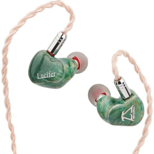 Linsoul Toneking Lucifer Dynamic Driver 10mm Fiber Diaphragm HiFi In-ear Earphones Solid Wood with 2Pin 6N OCC Cable