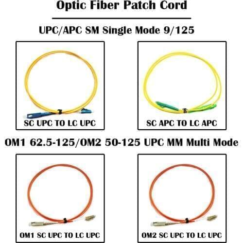 15 Meter SC TO LC Fiber Patch Cord UPC/APC SM 9/125 Single Mode MM Multi Mode Simplex 3.0mm FTTH Jumper Cable