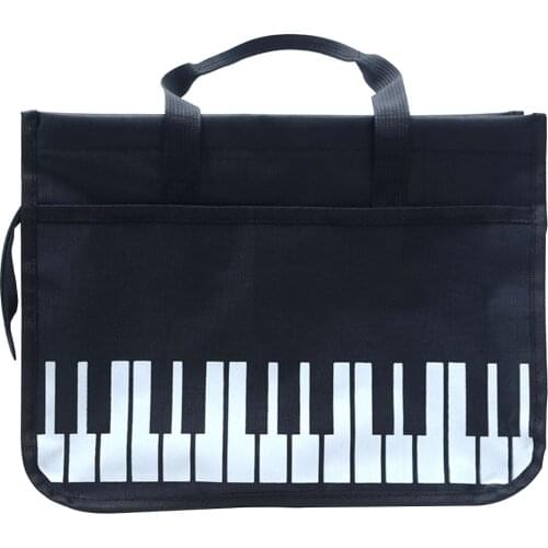 Oxford Cloth Zipper Closure Casual Large Capacity Piano Keys Books Phones Music Waterproof Student Shoulder Bag Wear Resistant