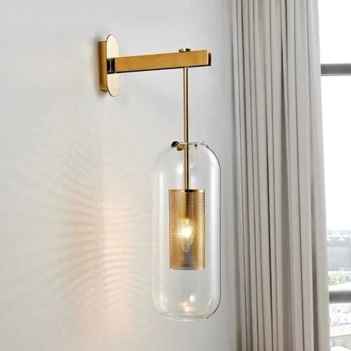 Simple modern glass Wall Light corridor aisle lights Nordic creative personality living room beside bedroom Light AC110-240V