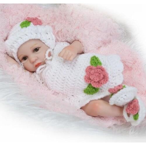 26cm Looking Lifelike Realistic Baby Girl Silicone Newborn Care Easy Washable Toy for Children Kids Gift