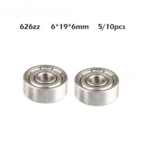 5/10PCS Ball 626ZZ 6*19*6mm Bearing 626zz for 3D Printers Parts Deep Groove Flanged Pulley Wheel