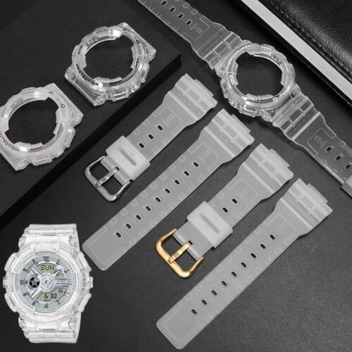Wristwatch Strap Replacement For Casio Baby-G BA-110 111 112 120 130 Rapo Transparent Watch case women Silicone Sport Watchband