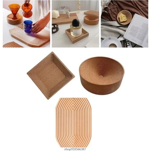Creative Breadboard Tray Round/Diamond/Square Wooden Bread Plate Dessert Decor Placement Plate Art Furnishing Mold Wholesales