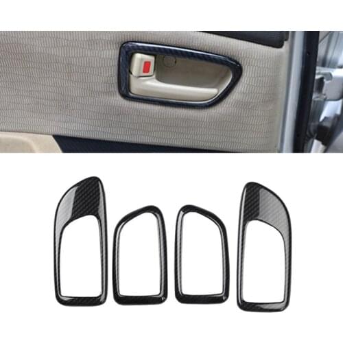 Carbon Fiber Car Inner Door Handle Bowl Catch Cover Trim Frame for Mazda 3 Axela M3 2003-2008