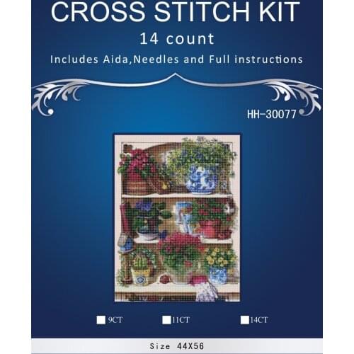 Top Quality Beautiful Lovely Counted Cross Stitch Kit Similar Dim cross stitch Similar DMC similar dim vase flowers HH-30077