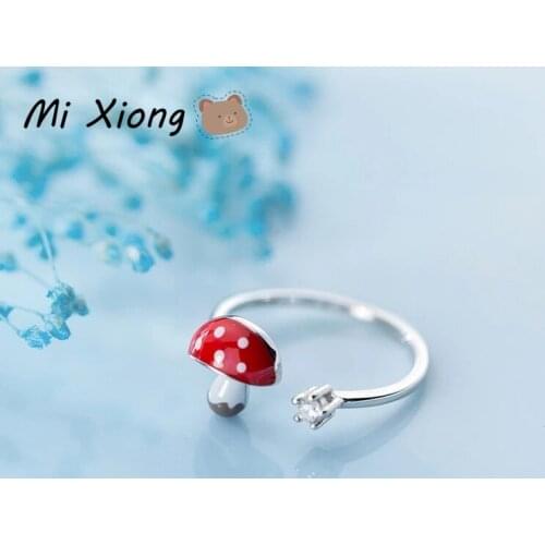 Mi Xiong Mushroom Sterling Silver 925 Rings Women Inlaid Zircon Engagement Wedding Elegant Luxury Jewelry Exquisite Gift Classic