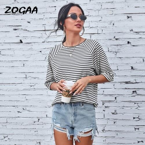 Женские полосатые футболки ZOGAA China At AliExpress