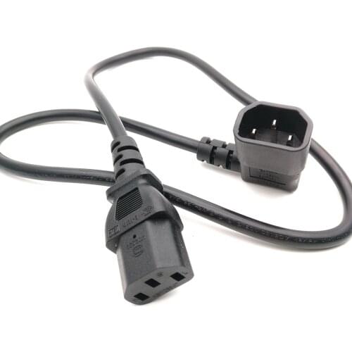 0.6M C13 TO C14 turn right transfer extension power cable male to female UPS PDU chassis interface server power cord