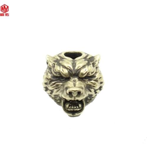 1PC Brown Bear Retro Brass Copper Oxide EDC Paracord Beads Umbrella Rope Cord Lanyard Pendants Knife Beads