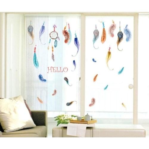 1PC Creative Hand Painted Style Feather Wall Sticker DIY For Dining Living Room Bedroom Wall Decals Home Decor Hot Sale 50*70cm