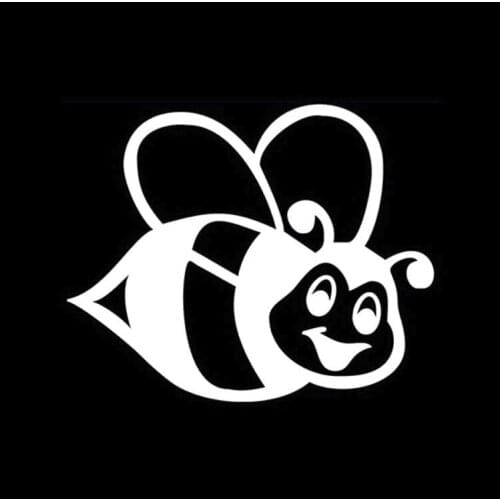 10*8CM2 pcs Bumblebee Cartoon Car Sticker Car Cover Scratch Window Glass Decorative Decal Auto Accessories Sliver/Black N1487