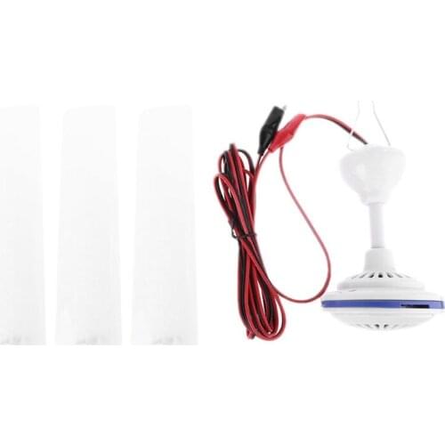 12V 24V Mute Ceiling Fan 19.6inch Camping Tent Silent Hanging Fan with Switch 4.7m Power Cable for Outdoor Hiking Bed