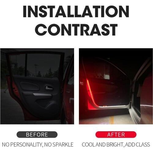 2pcs 120cm Car Door Anti-collision LED Atmosphere Light Strip Flow Lamp Car Door Opening Warning LED Lights Welcome Decor Lamp