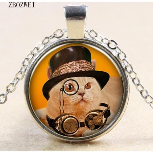 2018/ Popular hot models cat glasses pendant necklace for men and women clothing accessories necklace jewelry