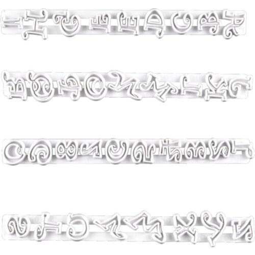 4pcs/set Plastic Letters Fondant Cookie Cutter Cake Mold Chocolate Decorating