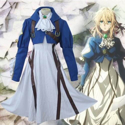 Anime Violet Evergarden Cosplay Costume Fancy Adult Dresses Full Sets Outfit Wigs Women Girl Halloween Party Costumes C170K166