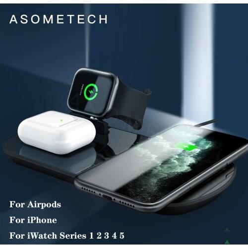 3 in 1 Wireless Charger 10W QI Wireless Charging Pad Station Charger For iPhone Samsung for Airpods for Apple i Watch 5 4 3 2 1