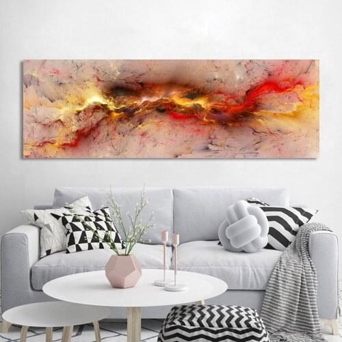 Large Light Gray Yellow Abstract Colorful Clouds Landscape Oil Painting Bedroom Canvas Picture Wall Art for Living Room
