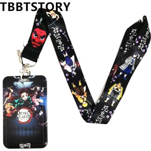 Cartoon Anime Demon Slayer Neck Strap Mobile Phone Keychain Cool Lanyard For Keys ID Card Badge Holder Cosplay Accessories Gift