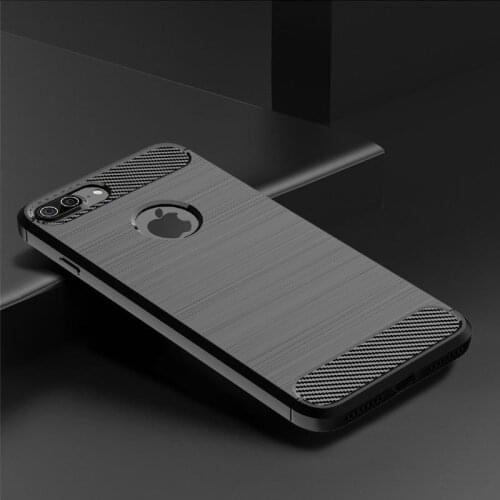 Case For iPhone 7 8 PLus Case Silicone TPU Bumper Shockproof Carbon Cover for iPhone 7 8 7P 8P 7Plus 8Plus Funda Capa Coque