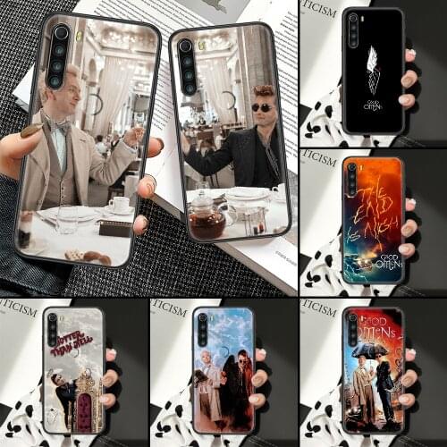 Good Omens Phone Case For Xiaomi Redmi Note 7 8 9 10 7A 8T 9A 9T 9S 10S Pro black art shell 3D hoesjes fashion prime painting