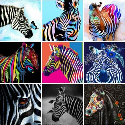 EverShine Diamond Embroidery Animals Cross Stitch Diamond Painting Full Square Zebra Rhinestones Art Hobby Gift Wall Decor