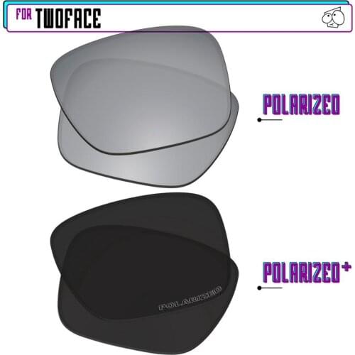 EZReplace Polarized Replacement Lenses for - Oakley TwoFace Sunglasses - BlackP Plus-Silver P