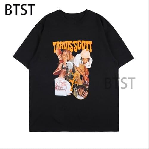 Mens T Shirt Travis Scott Streetwear Hip Hop T-Shirts astroworld Graphic Short Sleeve CottonT-shirt Casual Harajuku summer Tee