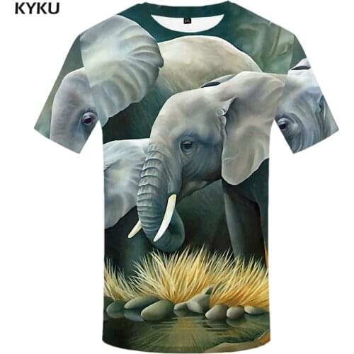 3d Tshirt Elephant T shirt Men Animal Tshirts Casual Weed Shirt Print Gray Tshirt Printed T-shirts 3d Short Sleeve Hip hop Cool