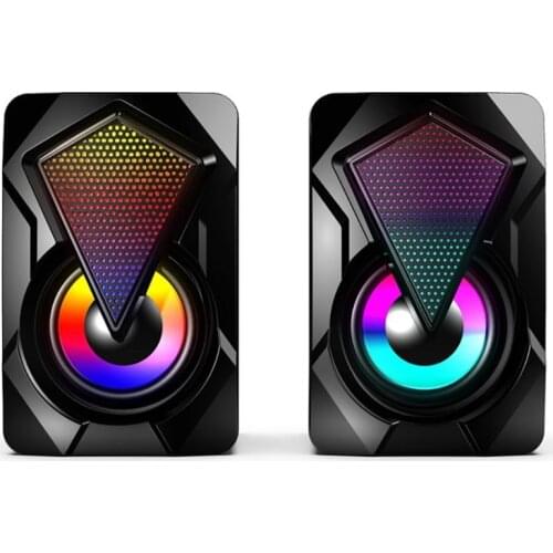 H7JF USB Computer Speaker Laptop Speaker with Stereo Sound & Enhanced Bass Portable Mini Sound Bar for Windows PCs Desktop