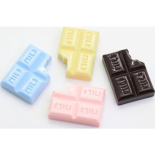 Kawaii Take A Bit Chocolate Bar Flatback Resin Cabochons For Hair Bows Earring Necklace Scrapbooking DIY