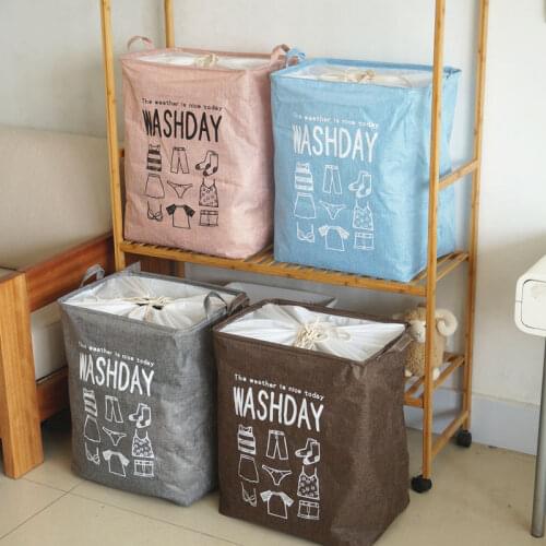 Laundry Hamper Durable Fashionable Basket Thickened Canvas Fabric Bucket Storage Box for store various items