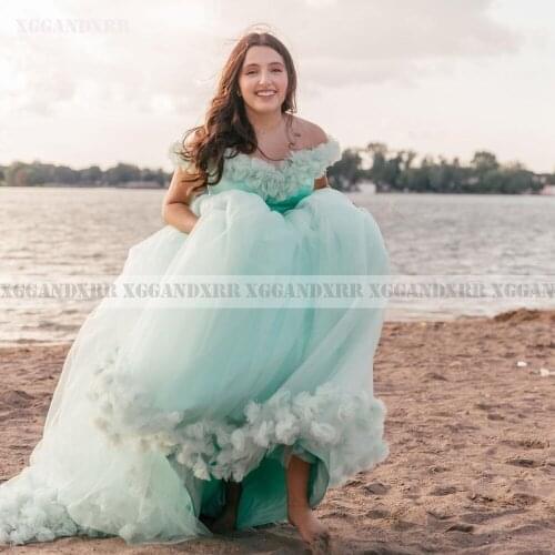 Beautiful Quinceanera Dress Ball Gown 2022 Tulle Flowers Long Green Sleeveless Dresses Sweep Train Or Plus Size
