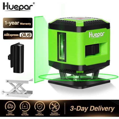 Huepar Floor Laser Level Green Beam Installation Laser with Line-Switching Mode for Tile Laying Square Leveling Cross Line Laser