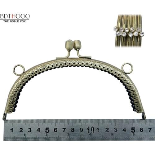 BDTHOOO 10pcs 16.5cm Metal Coin Purse Frames Clasp Lock for Clutch Handbag Handle DIY Made Clasp Antique Bronze Bag Accessories