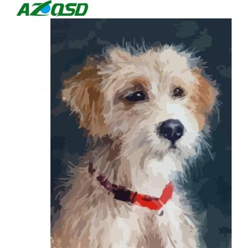 AZQSD DIY Paint By Numbers On Canvas Dog Kits Decoration Acrylic Paint Unframe Coloring By Numbers Animal Handpainted Gift