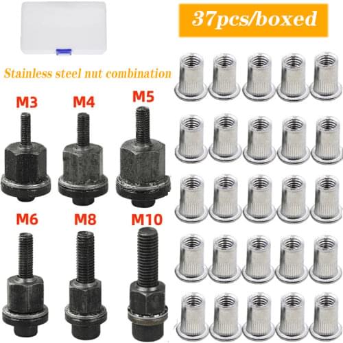 30pcs Hand Rivet Nut Gun Head Nuts Simple Installation Manual Riveter Rivnut Tool Accessory for Nuts M3 M4 M5 M6 M8 M10