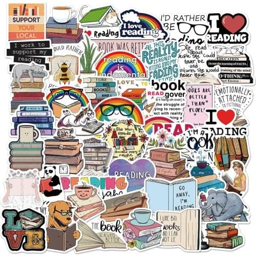 10/30/50PCS Reading Reward Stickers for Students and Teacher Motivational Stickers for Water Bottles Laptop Refrigerator Luggage