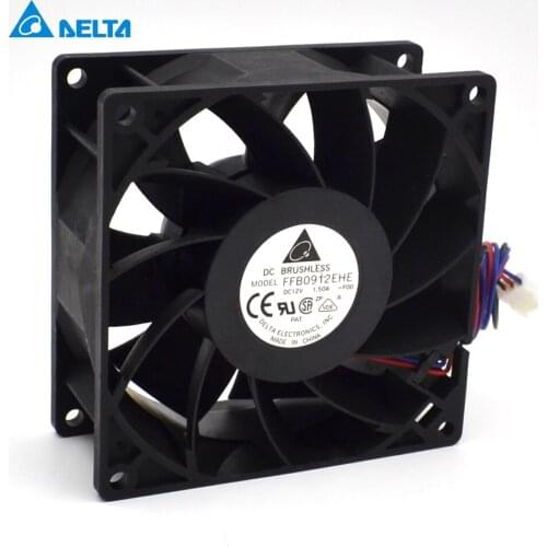 For Delta New 9038 9cm 90mm FFB0912EHE-FOO 12V 1.5A dual ball bearing cooling fan violence 90*90*38mm
