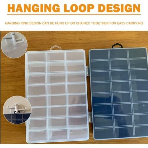 Practical 24 Grids Compartment Plastic Storage Box Jewelry Earring Bead Screw Holder Case Display Organizer Container new DIY