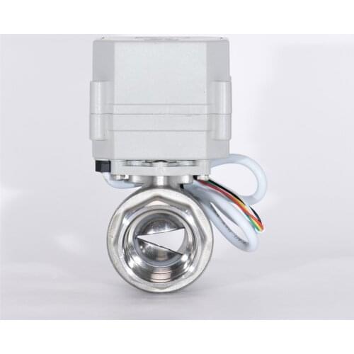 1/2''-1'' DN15-25 Proportional V-type Ball Valve SS304 V Shaped Modulating Valve 4-20mA 0-5V 0-10V Input Signal